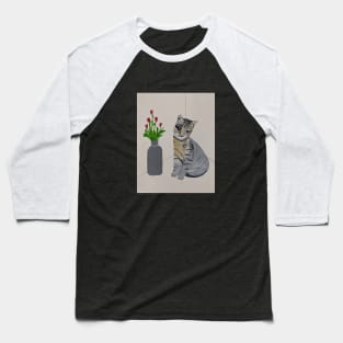 Tabby Cat Print Baseball T-Shirt